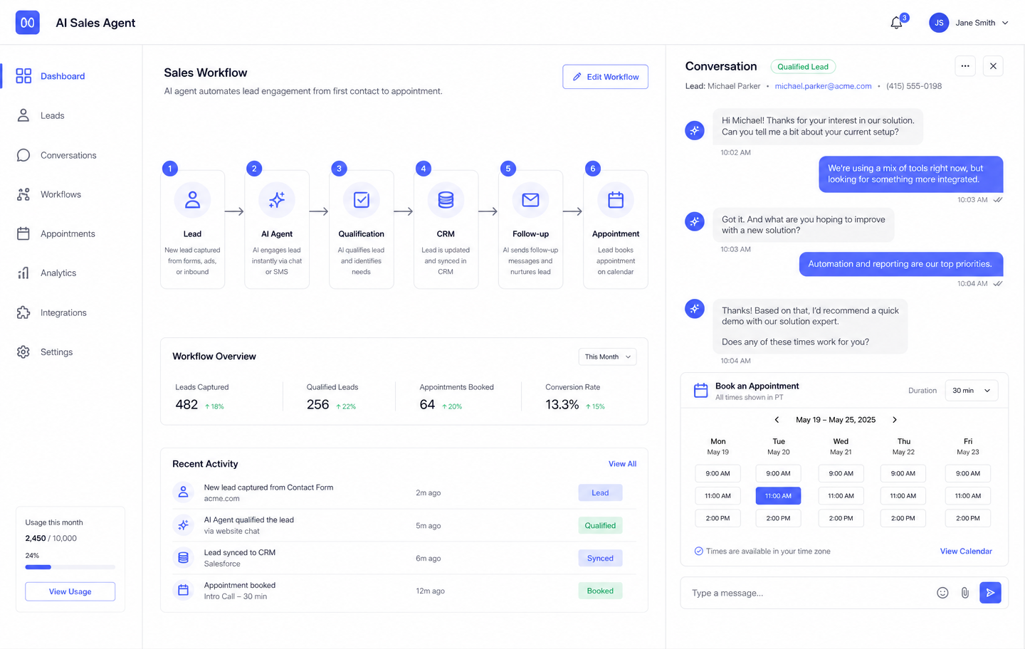AI Agent for Sales & Appointment Booking